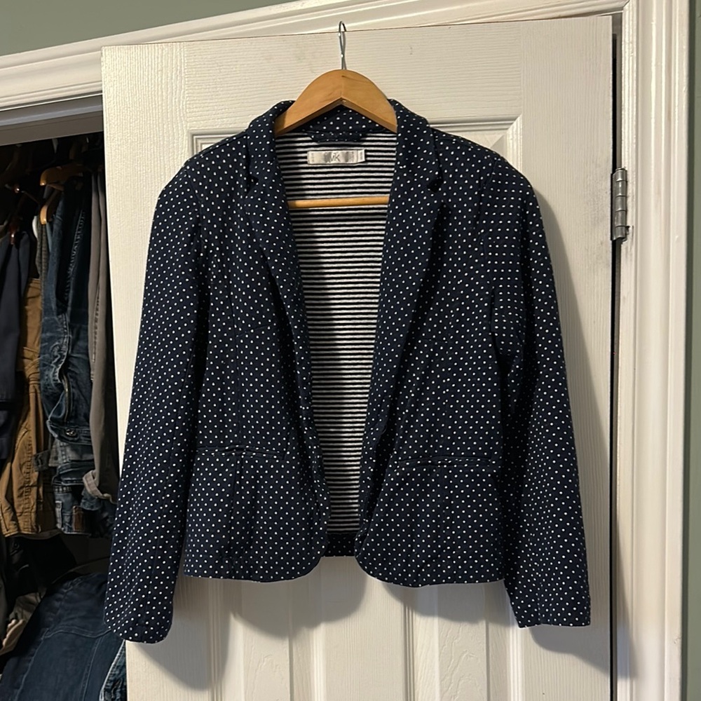 Twik Blue and White Polka Dot Blazer Relaxed Fit